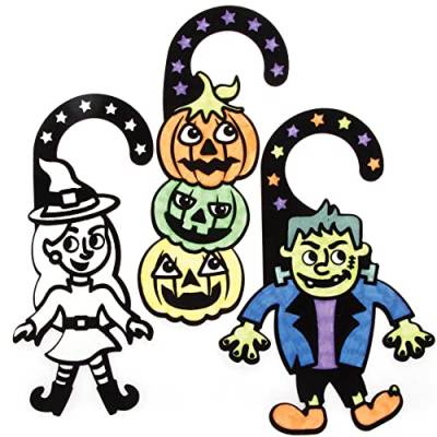 Baker Ross FE954 Halloween Türanhänger zum Ausmalen - 10er Pack, Malaktivitäten für Kinder zum Dekorieren und Aufhängen von Baker Ross