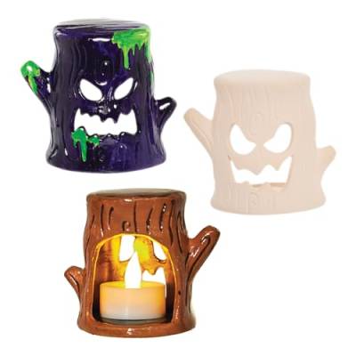 Baker Ross FX641 Gruselige Baum-Keramik-Teelichthalter - Set mit 3, Halloween-Keramik-Bastelsets für Kinder von Baker Ross