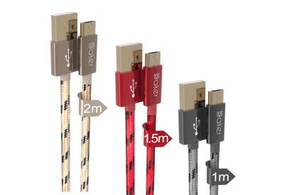 Baker AN09 USB-Kabel, Micro-USB, Standard-USB, 3er Set, 3er Länge, 3 Farben, Synchronisieren, Aufladen von Baker