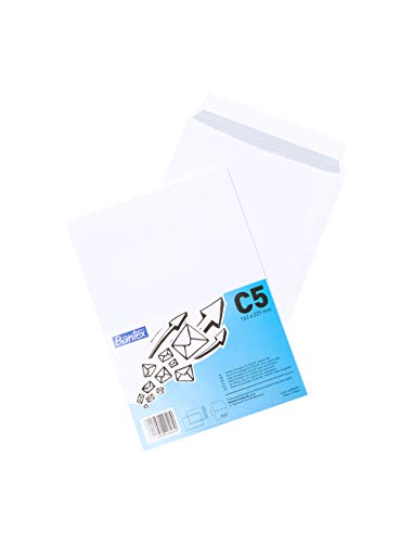 BANTEX 400089389 Selbstklebender Umschlag mit Streifen C5, 10 Verpackungen mit je 50 Stück weiß von Bantex
