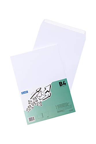BANTEX 400089462 Selbstklebender Umschlag mit Streifen B4, 5 Verpackungen mit je 50 Stück weiß von Bantex