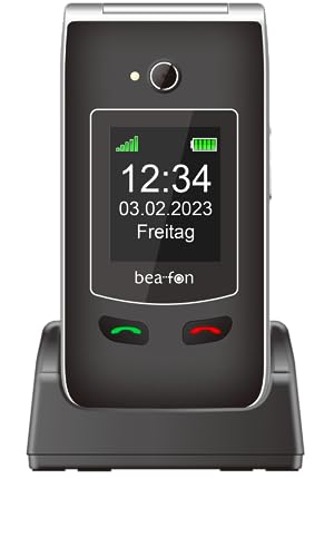 beafon, SL645plus, Silverline, Seniorenhandy mit SOS Notruftaste, Klapphandy, Großtastentelefon, Gesprächsannahme&Beenden Taste auf der Vorderseite, Schutzklasse IP54, XXL Farbinnen- Außendisplay von Beafon