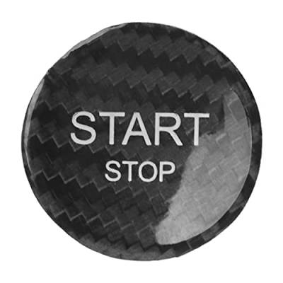 Bediffer Start-Stopp-Knopf-Abdeckung, Motor-Start-Stopp-Knopf-Schalterabdeckung Kohlefaser-Zündstarter-Schalter-Aufkleber, Ersatz für Peugeot 408 308S 508, Citroen DS5 C4(Schwarz) von Bediffer