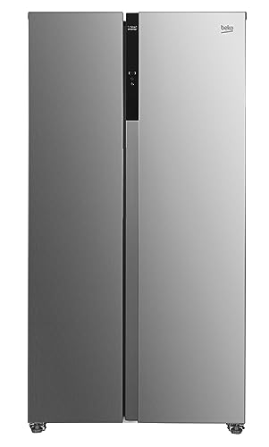 Beko GNO5323XPN bPRO 500 Side-by-Side Kühlschrank mit Gefrierschrank, 532 l Gesamtvolumen, 347 l Kühlbereich, 185 l Gefrierbereich, Multifunktionsdisplay, Schnellkühlen, Türalarm, Edelstahl-Look von Beko