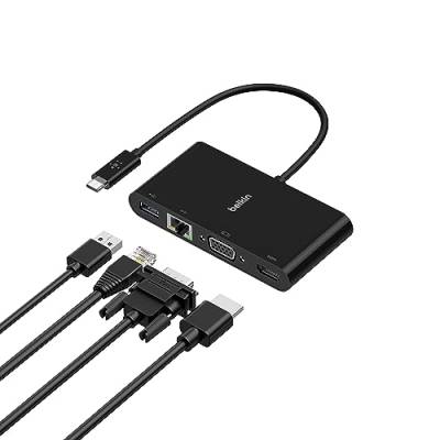 USB-C Multimedia Adapter (GBE, HDMI, VGA, USB-A), BLK von Belkin