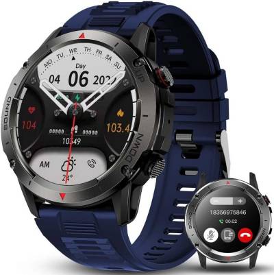 Bengux Smartwatch (1,39 Zoll, Android, iOS), mit Telefonfunktion IP68, 100+ Sportmodi Fitness Tracker Schlafmonitor von Bengux