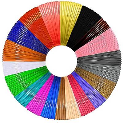 Berichw 3D-Stift PLA-Filament Nachfüllungen in 20 Farben, insgesamt 320 Ft pro Farbe, 1,75 mm, Premium-Filament für 3D-Druckstift, wird geliefert von Berichw