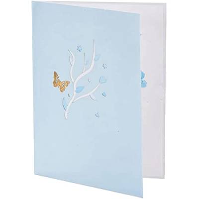 Berichw Karte mit blauen Schmetterlingsumschlägen, für Geburtstage, Muttertag, Geburtstag, etc von Berichw
