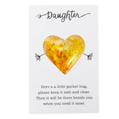 Berichw Vatertagsgeschenke von der Tochter, gelbe Glas-Geschenkkarte in Herzform, Kuscheltier, Gedenkgeschenk für Mutter von Berichw