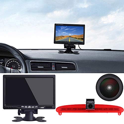 「18mm Linse Top Qualität Rückfahrkamera + 7 Zoll TFT LCD Bildschirm Monitor」Auto Dach Rückfahrkamera Ersatz für IVECO Daily 6 Transporter Baujahr 2015-2017 Bremslicht Stoplampe Transporter von Berlingan