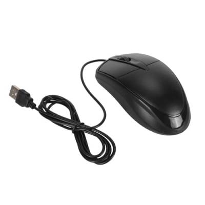 Bewinner Empfindliche USB-Kabelmaus, 4,9 Fuß Lang, 1000 DPI-Gaming-Mäuse mit Komfortablem Griff, 3 Tasten für PC, Laptop, Notebook (schwarz) von Bewinner