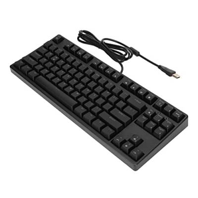 Bewinner Mechanische Gaming-Tastatur, Kabelgebundene USB-Tastatur mit Weißer Hintergrundbeleuchtung, Linearer Aktionsschalter, Kompakte Office-Tastatur mit 87 Tasten für PC Home, Office von Bewinner