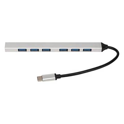 Bewinner Typ-C-Hub, 7-in-1-Aluminiumlegierung, 5-Gbit/s-Übertragung, Weitgehend Kompatibel, Typ-C-Dockingstation für PC-Laptop, USB 3.0-Schnittstellenerweiterung, Schnelle Übertragung von Bewinner