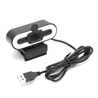 Bewinner USB Webcam, 1080p Webcam mit Stereomikrofon, Integrierte LED Beleuchtung, Plug and Play, Kompatibel mit PC, Desktop, Laptop, für Live Streaming Videokonferenzen von Bewinner
