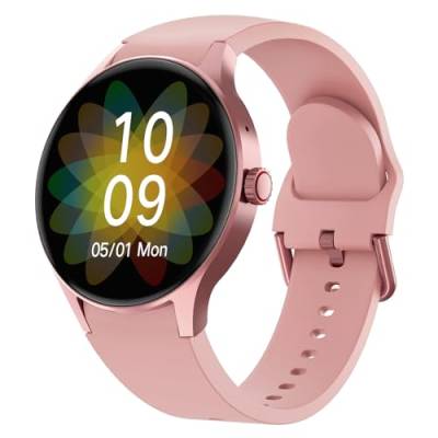 BingoFit Smartwatch Damen mit Telefonfunktion,1,43'' AMOLED Touchscreen Fitnessuhr, Fitness Tracker mit Pulsuhr Schlafüberwachung Blutdruck SpO2, 50+Sportmodi Schrittzähler Uhr für Damen Herren von BingoFit