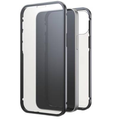 Black Rock - Hülle 360 Grad Glass Case Passend für Apple iPhone 13 Mini I Handyhülle, Magnet Verschluss, Durchsichtig, Cover (Transparent mit schwarzem Rahmen) von Black Rock