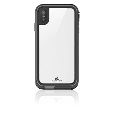 Black Rock - Hülle 360 Grad Hero Case passend für Apple iPhone XS Max I Handyhülle wasserdicht, tauchfähig bis 8 m IP68, Outdoor Cover (Transparent mit schwarzem Rahmen) von Black Rock