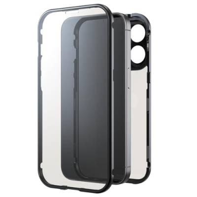 Black Rock Hülle für iPhone 15 Pro (Metallrahmen, 360° Rundumschutz, Wireless Charging kompatibel, ultradünn, Slim, Magnet, Cover, Handyhülle für iPhone 15 Pro, Case, Handycase) schwarz von Black Rock