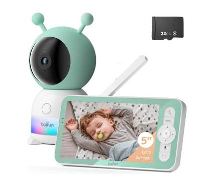 Boifun Babyphone Babyphone mit Kamera 2K/3MP 5 Zoll WLAN Video Babyfon mit App, WLAN Babyfon Video, 5 Baby Monitor, IR Nachtsicht,Bewegungsverfolgung,4×Zoom, Weinen/Bewegungs/Geräuscherkennung, Temperaturerkennung, Zwei-Wege-Audio,APP-Funktion für mehrereBenutzer.Automatisch verfolgen" von Boifun