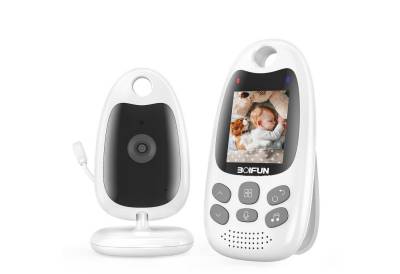 Boifun Babyphone Babyphone mit Kamera Tragbares Nachtsicht-Video-Babyfon 2,4 Ghz, Vox-Funktion Temperatursensor,Anti-Rauschen,Lange Akkulaufzeit, 1-tlg., Intelligentes Standby Baby monitor Gegensprechanlage Schlaflieder, Fütterungserinnerung,2,0-Zoll-LCD-Display von Boifun