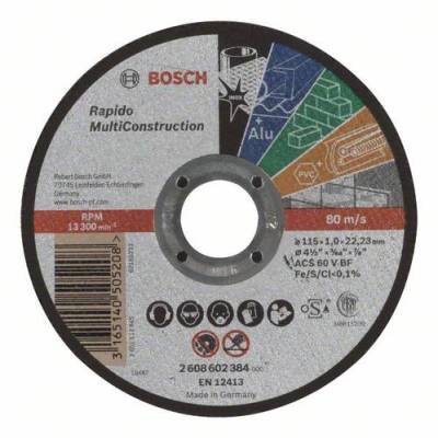 Bosch Accessories ACS 60V BF 2608602384 Trennscheibe gerade 115mm Metall, Edelstahl, Buntmetalle, St von Bosch Accessories