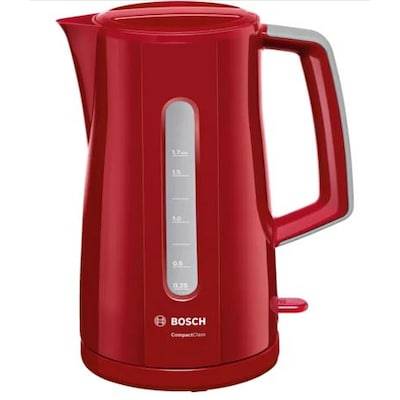 Bosch TWK3A014 Wasserkocher, CompactClass, kabellos 1,7 l, 2.400W, rot von Bosch