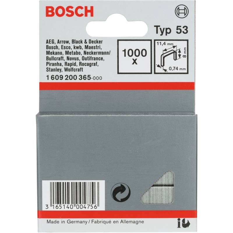 Feindrahtklammern, Typ 53, 8/11,4mm, Clip von Bosch