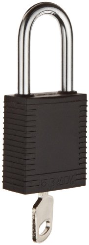 Nylon-Sicherheitsvorhängeschloss, 38,50mm x 86,50mm x 19,50mm, Schwarz, 6er-Pack von Brady