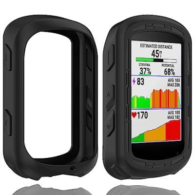 Braleto Silikon Hülle Kompatibel mit Garmin Edge 840/Garmin Edge 540,9H Härte Glas Displayschutzfolie GPS Bike Computer Zubehör (Black) von Braleto