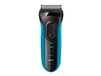 Braun Series 3 3010 Wet & Dry, Folienschaber, 2 SensoFoil, 1 Middle Trimmer, Schwarz, Blau, LED, Akku, Nickel-Metallhydrid (NiMH) von Braun