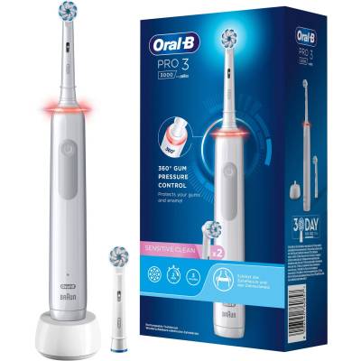 Oral-B Pro 3 3000 Sensitive Clean, Elektrische Zahnbürste von Braun