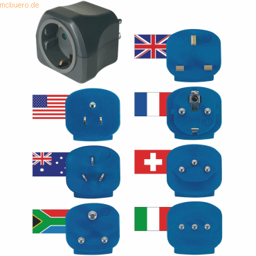 5 x Brennenstuhl Reisestecker-Set 7 Steckereinsätze 16A/250V mit 10A S von Brennenstuhl