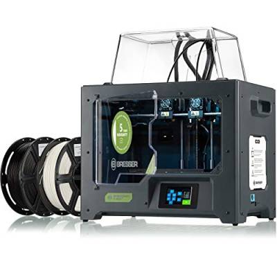 Bresser 2010600 3D Drucker T-REX 2 IDEX 3D Drucker mit 2 unabhängigen Extrudern und geschlossenem Metallgehäuse mit einer maximalen Baugröße von 200x148x150mm, schwarz von Bresser