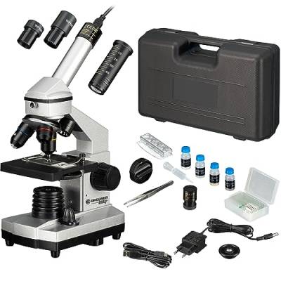 Bresser Junior Mikroskop Set 40x-1024x mit USB Kamera und heller LED-Beleuchtung für Durchlichtbeobachtungen inklusive reichhaltigem Zubehörpaket und stabilem Hartschalenkoffer von Bresser
