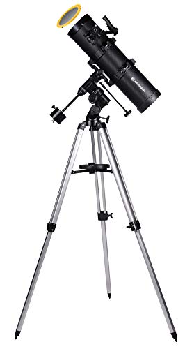 Bresser Spiegelteleskop Spica EQ 130/650 mit Smartphone Kamera Adapter und hochwertigem Objektiv-Sonnenfilter, inklusive Montierung, Stativ und Zubehör von Bresser
