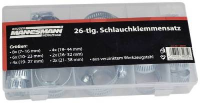 Brüder Mannesmann Schlauchschellen M60026 Bündel-Ø-Bereich 7 bis 44mm 1 Set von Brüder Mannesmann