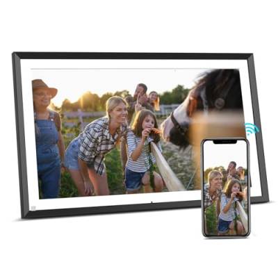 BSIMB 15.6 Inch FHD 32GB Extra Large WiFi Digital Picture Frame, Smart Photo Frame 1920x1080 IPS Touchscreen,Motion Sensor, Auto-Rotated,Wall-Mounted, Share Picture from Anywhere,Gift for Grandparents von Bsimb
