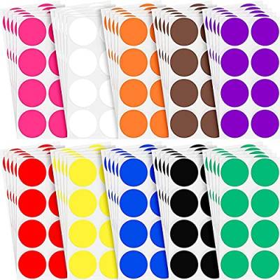 5,1 cm runder Farbcodierungsaufkleber, 10 Farben, Kreispunkt-Etiketten, selbstklebend, einfarbig, Aufkleber (400) von Bzwyonst