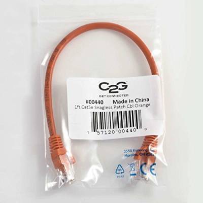 C2G 1M Orange Cat5e Ethernet RJ45 Hochgeschwindigkeits-Netzwerkkabel, LAN-Leitung Cat5e Ungeschirmtes PVC UTP Patchkabel von C2G