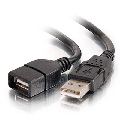 C2G 2m USB 2. 0 A Stecker auf USB 2. 0 A Buchse Schwarzes USB-Verlängerungskabel von C2G