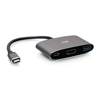 C2G USB-C 3-in-1 Mini-Dock mit HDMI, USB-A und USB-C-Ladefunktion, Strom Delivery bis zu 100 W, 4K-Auflà¶sung @ 60 Hz von C2G