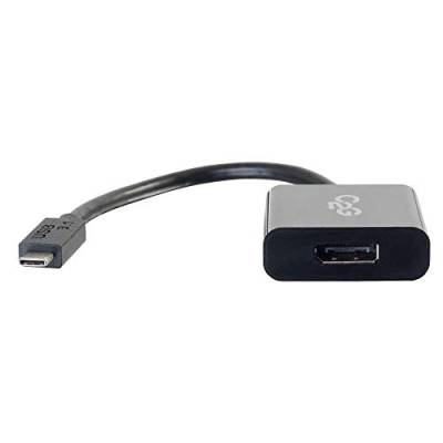C2G USB-C auf DisplayPort 4K Adapter - Schwarz - Geeignet fàur MacBook Pro, iMac, Google Chromebook, Pixel, Dell Latitude, XPS und mehr. (Thunderbolt 3 to weibliche DP) von C2G