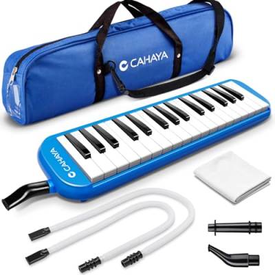 CAHAYA 32 Tasten Melodica für Kinder Melodica Instrument mit Tragetasche geeignet für Anfänger Studenten, musikalisches Geschenk für Jungen und Mädchen, Blau CY0050-2 von CAHAYA