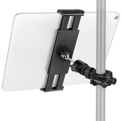 CAHAYA Tablet Halterung für iPad Air-Mini - Tablet Ständer mit 360-Grad Drehung Kugelkopf - Tablet Halter Kompatibel mit Laufband Jeder Stativ Mikrofonständer Notenständer 5,9-12,9zoll - CY00368-1 von CAHAYA