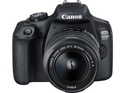 CANON EOS 2000D Kit Spiegelreflexkamera, 24,1 Megapixel, 18-55 mm Objektiv (EF-S, IS II), WLAN, Schwarz von CANON