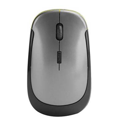 CCYLEZ Ultradünne Mini-Maus, 2,4 G, tragbar, 1600 dpi, verstellbare kabellose Maus, optische wiederaufladbare leise Computermaus, für PC, Desktop, Laptop (Silbergrau) von CCYLEZ