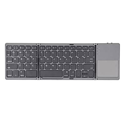 Kabellose Tastatur, Bluetooth 3.0 Tastatur, Tragbare Klapptastatur, Wiederaufladbare -Tastatur, mit TouchPad, Dual Mode, Ultradünn, für Notebook, Büro(schwarz) von CCYLEZ