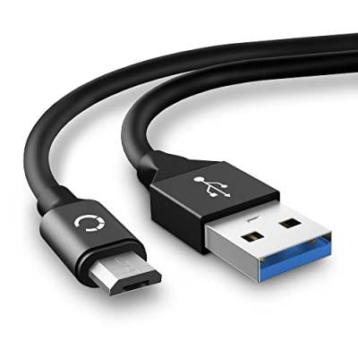 CELLONIC® USB Kabel (2m 2A) kompatibel mit Huawei MediaPad M1 / M2 / M3 / T1 / T2 / T3 / T5 (Micro USB auf USB A (Standard USB)) Datenkabel Ladekabel schwarz von CELLONIC