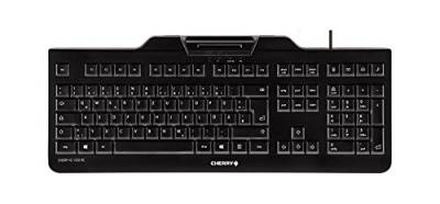 CHERRY KC 1000 SC, Deutsches Layout, QWERTZ Tastatur, kabelgebundene Tastatur, BSI zertifiziert, Chipkarten-Tastatur mit sicherer Alpha-numerischer PIN Eingabe, schwarz von CHERRY