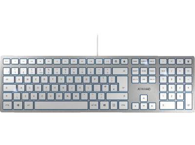 CHERRY KC 6000 SLIM, Tastatur, Cherry SX Scherentechnology, kabelgebunden, Silber von CHERRY